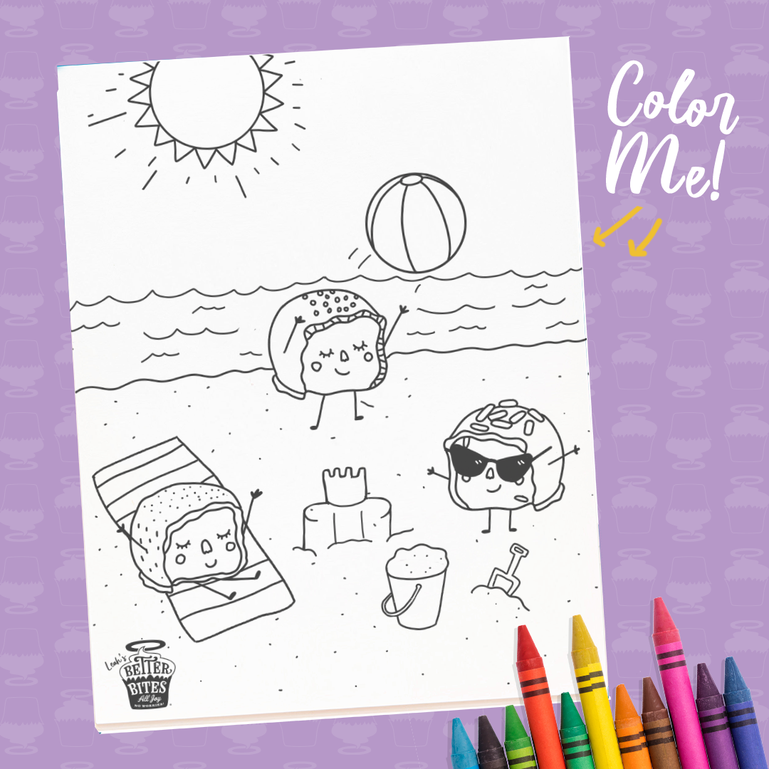 At the Beach Coloring Sheet - FREE DOWNLOAD